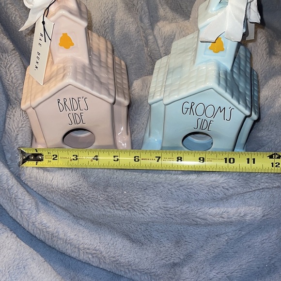 Rae Dunn Wedding Birdhouse Set “Bride/Groom Side” - Picture 5 of 6